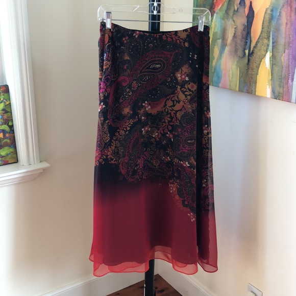 Coldwater Creek Flowy Midi Skirt Size W XS Worn Once - Picture 2 of 8